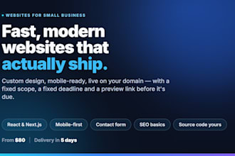 build a fast modern website for your small business or startup
