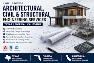create architect civil and structural engineer plan for texas florida georgia