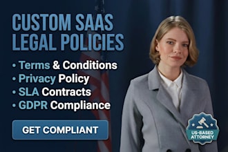 write custom saas legal policies, terms and conditions, and sla contracts