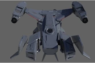 create 3d spaceship models, starship interiors and sci fi robot