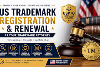 handle US trademark renewal and registration as your trademark attorney