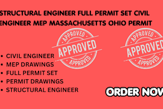 full permit set civil engineer mep massachusetts ohio permit