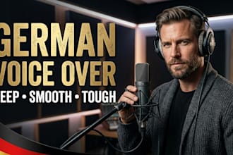 do german voice over in a deep, smooth or tough voice