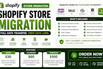 shopify store migration full data transfer product import customer migration web