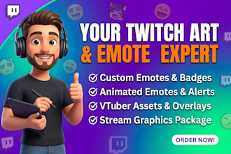 draw twitch emotes, badges, animated emotes for twitch, and vtuber stream