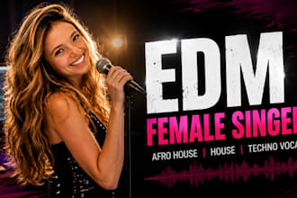 sing female edm vocals for house, afro house or techno