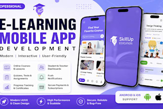 develop e learning app, education app, kid learning app, online course app