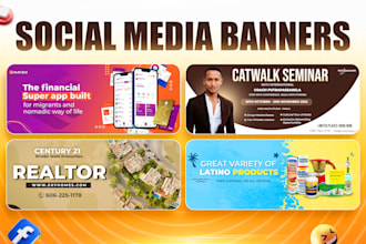 design facebook banner, cover banner, linkedin and youtube banner