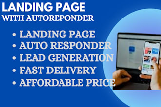 design website landing page, lead generation and autoresponder