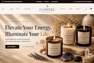 design custom candle shopify store scented candle lighting spiritual website
