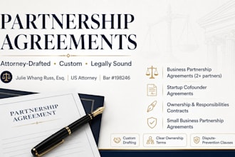 draft a partnership contract covering ownership and responsibilities
