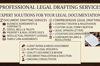 prepare legal document, lawsuits complaint,motions