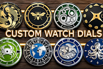 create custom watch dials cad design in vector, cnc watch design and prototype