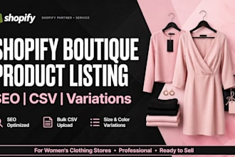 do shopify product listing for boutique and clothing store