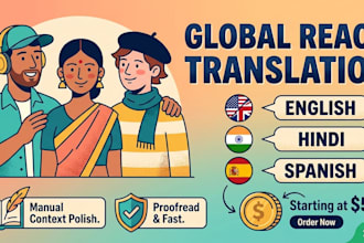 manually translate english, hindi and spanish with local tone