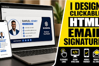 design a clickable HTML email signature