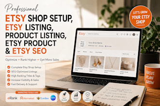 do etsy shop setup, etsy listing, product listing, etsy product  and etsy seo