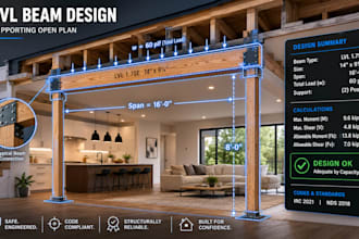 do structural beam calculation for load bearing wall removal design