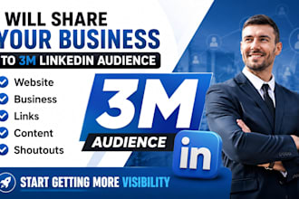 shoutout, share, repost and promote your website to 3m linkedin audience