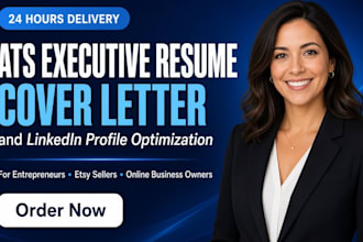 write executive resume ats optimized CV cover letter for etsy store entrepreneur