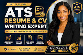 an ats resume and CV for IT, tech and business professional