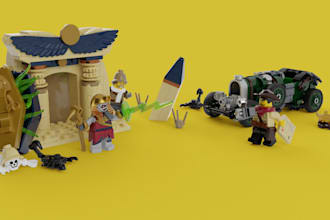 design custom lego cars, lego minifigure, vehicles and technic mocs in 3d