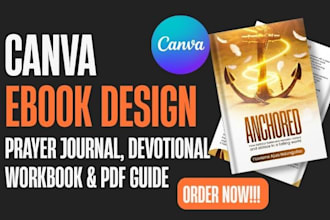 design canva ebook, prayer journal, devotional workbook and christian pdf guide