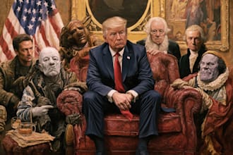 create a political or satirical cartoon