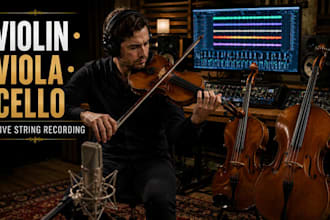 record pro violin, viola, cello string sections for