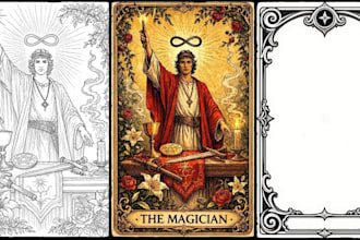 draw custom tarot, oracle, playing, game, and zodiac cards in any style