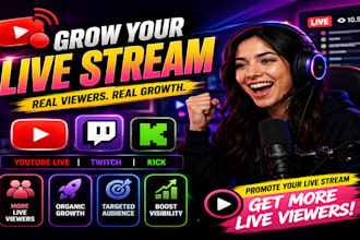 boost your youtube live stream, twitch promotion and streaming growth