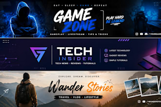 design a professional youtube banner