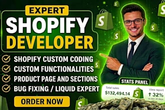 do shopify custom coding, shopify bug fixing, shopify coder, shopify developer