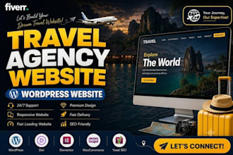 design travel agency website with hotel, resort, tour and taxi booking