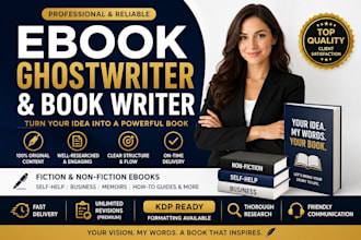 be your ebook writer, book writer, ghostwriter