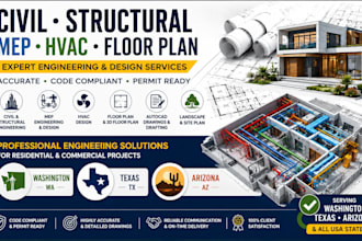 civil structural engineering mep hvac floor plan in washington texas arizona oh