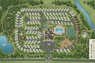 design campground map, rv park layouts, campsite map and site plan