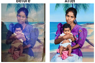 restore, repair and enhance old damaged photos