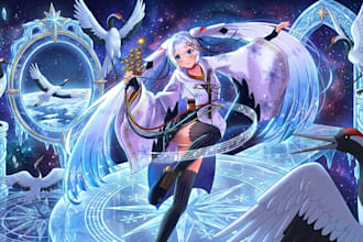 draw professional 2d anime art and illustration