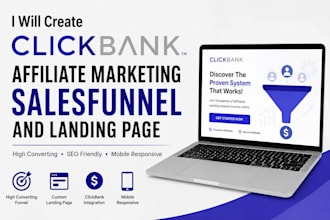 create clickbank affiliate marketing salesfunnel and landing page