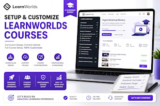 setup learnworlds course with curriculum design content upload and customization