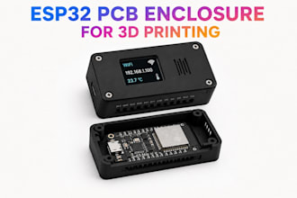 design esp32 pcb enclosure for 3d printing with usb c oled gpio cutouts