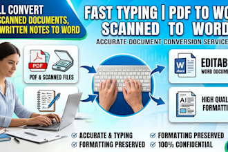 do fast typing, convert PDF, scanned documents or handwritten notes to word
