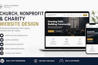 design a modern responsive church website or ministry website