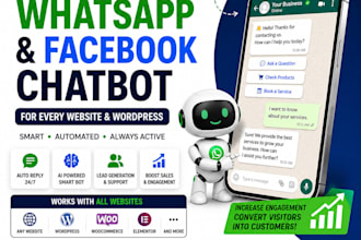 build ai whatsapp chatbot ,facebook chatbot using botpress automation