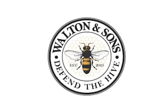 design family owned honeybee company logo