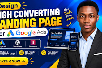 design high converting PPC wordpress landing page for google ads lead generation