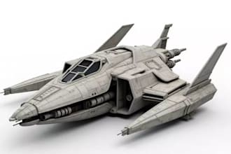 create detailed 3d spaceship models for games, film and animation