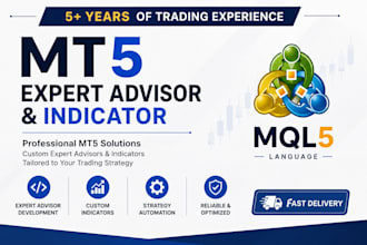 develop mt5 expert advisor eas, mt5 indicator, api bots mt4 mt5