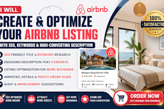 create optimize audit your airbnb listing with SEO description keywords
